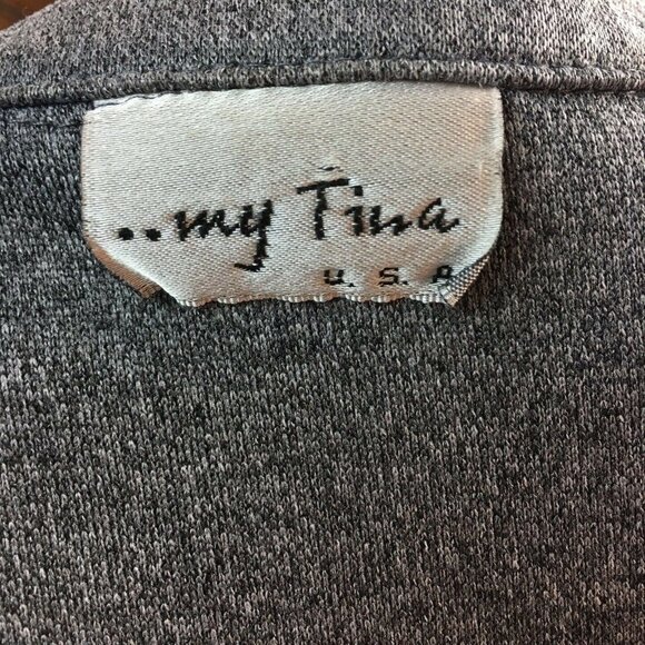 Tina Gray Cardigan Wrap Tie Closure Size S Business Casual Jacket Vintage  u - Picture 5 of 5